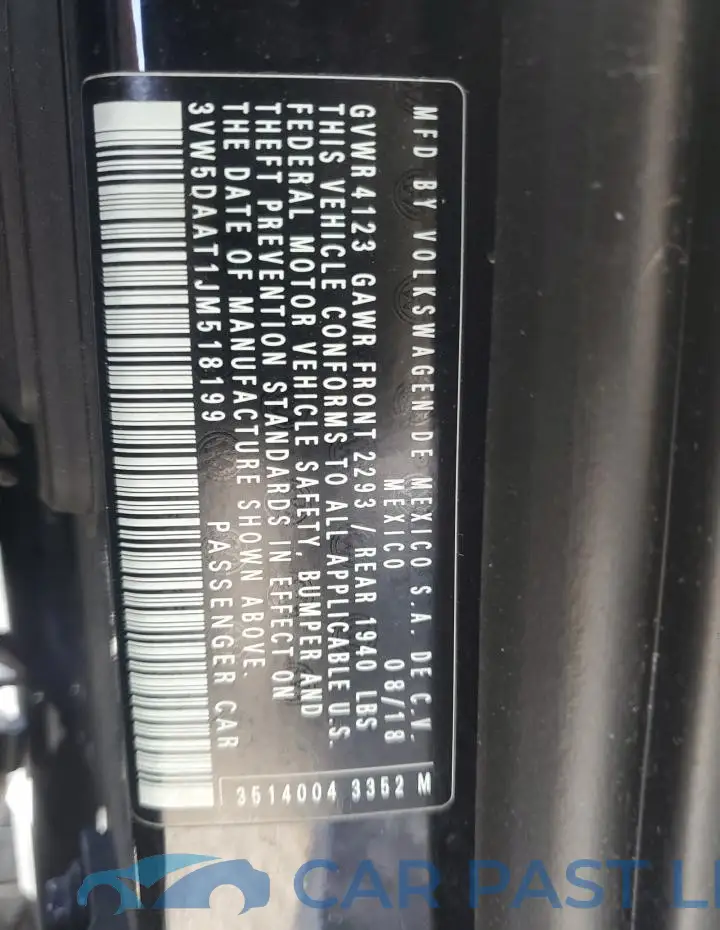 3VW5DAAT1JM518199# 12