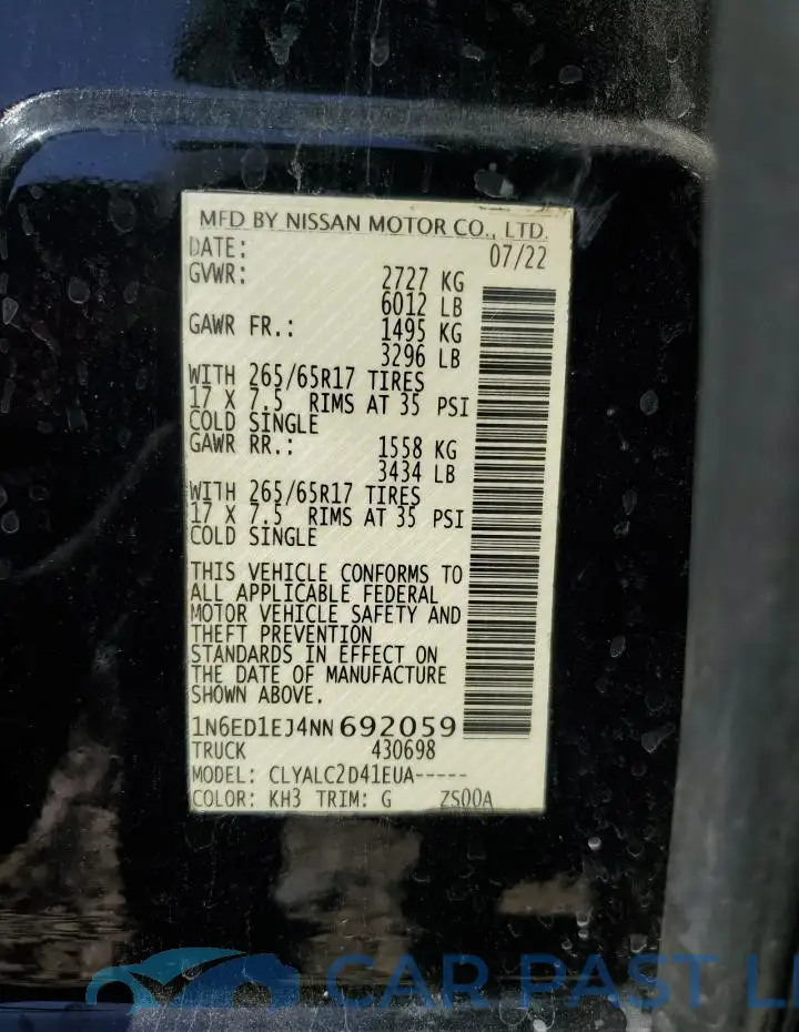 1N6ED1EJ4NN692059# 13
