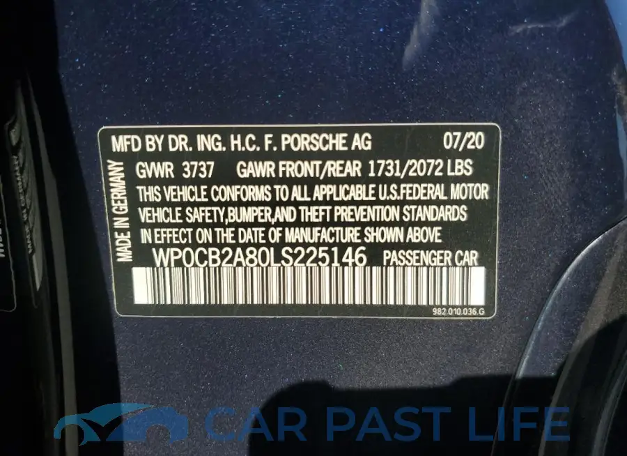 WP0CB2A80LS225146# 13