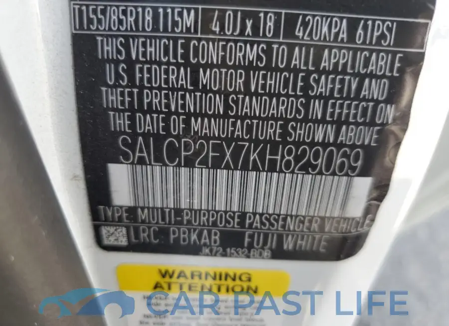 SALCP2FX7KH829069# 12