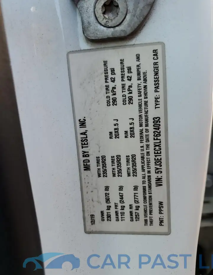 5YJ3E1ECXLF624093# 12