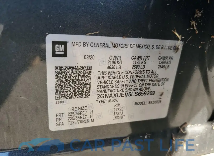 3GNAXUEV5LS659269# 13