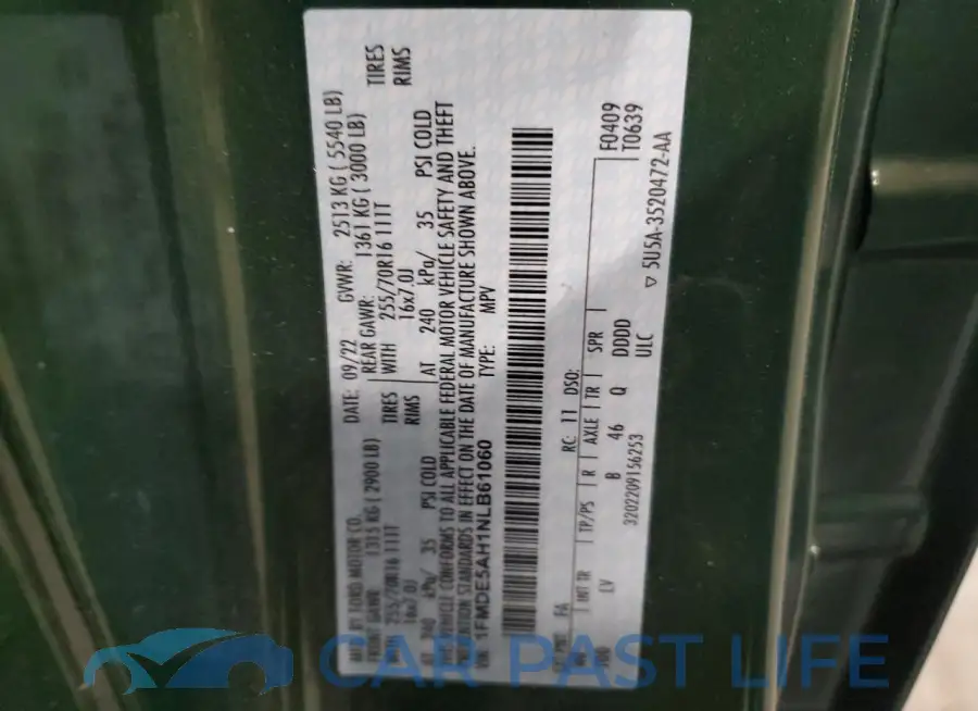 1FMDE5AH1NLB61060# 14