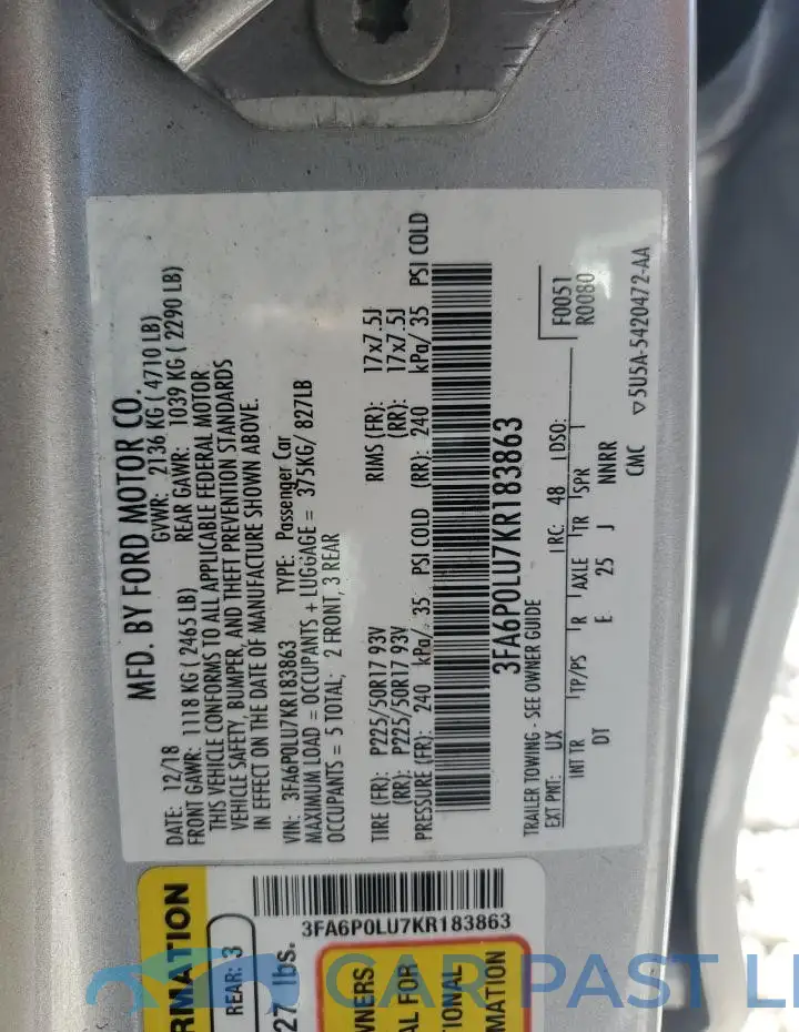 3FA6P0LU7KR183863# 12