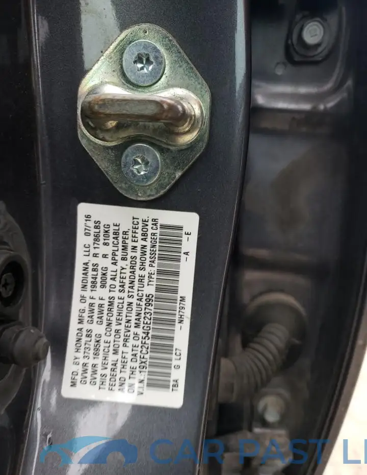 19XFC2F54GE237995# 12