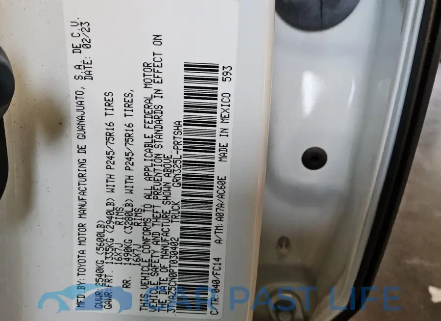 3TYAZ5CN0PT030402# 12