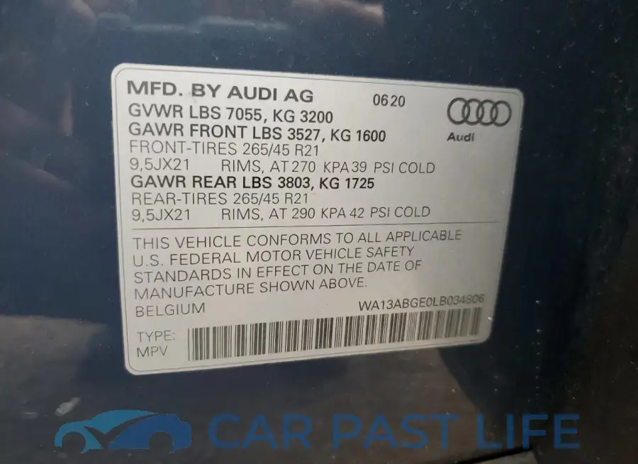 WA13ABGE0LB034806# 12