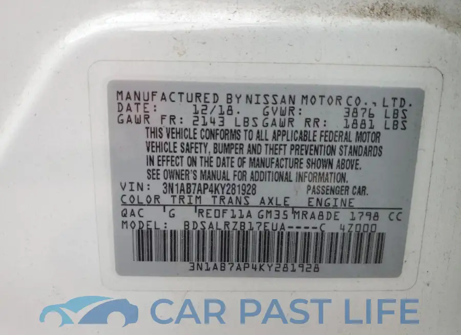 3N1AB7AP4KY281928# 12
