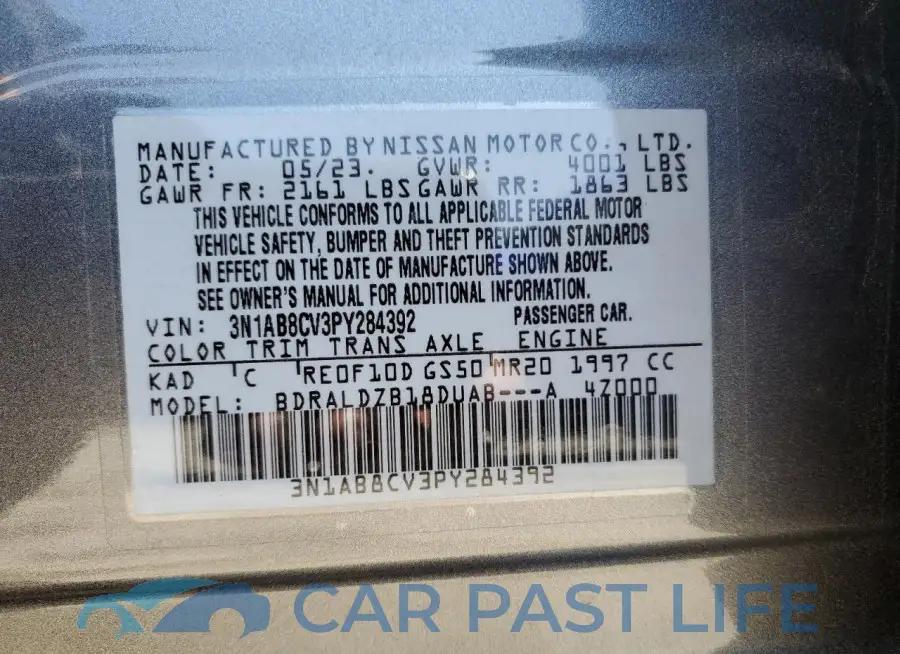 3N1AB8CV3PY284392# 13