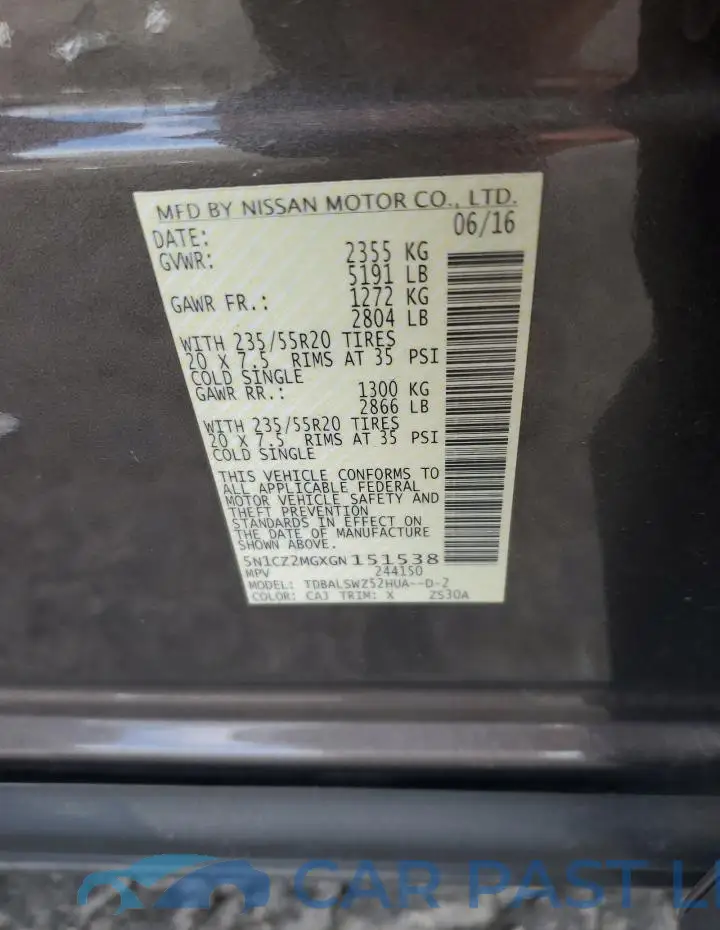 5N1CZ2MGXGN151538# 13