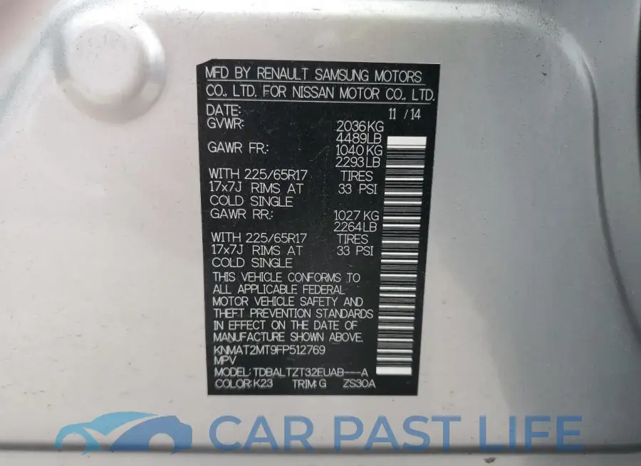 KNMAT2MT9FP512769# 13