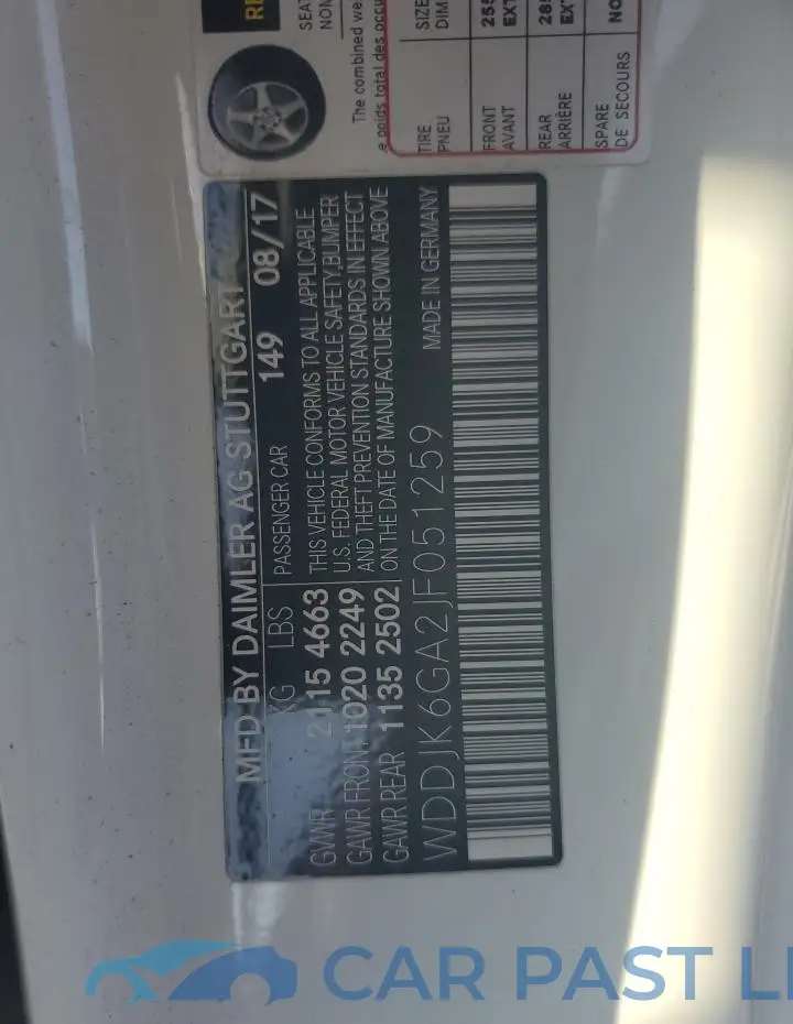 WDDJK6GA2JF051259# 12