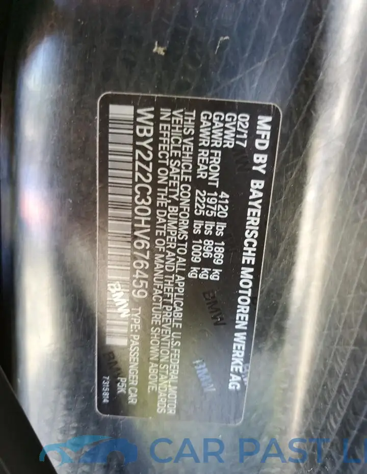 WBY2Z2C30HV676459# 12