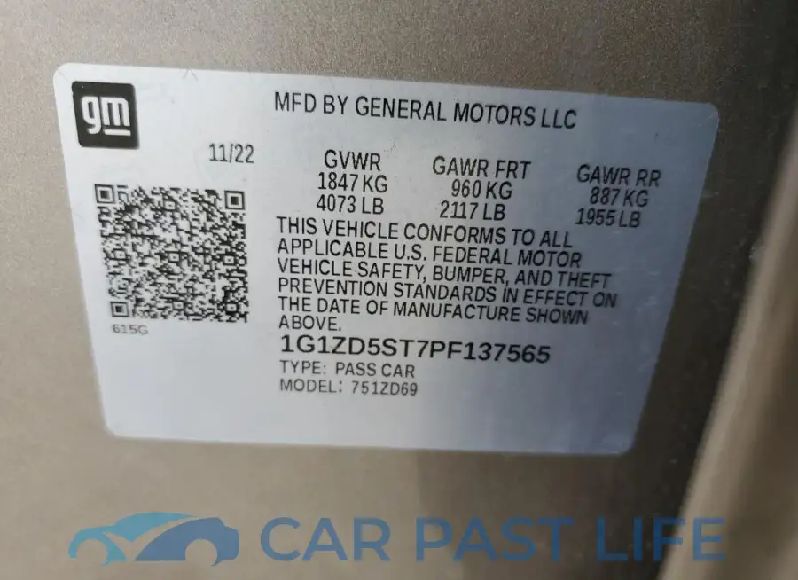 1G1ZD5ST7PF137565# 12