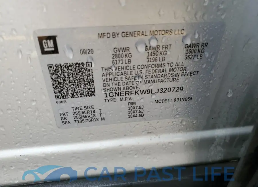 1GNERFKW9LJ320729# 13
