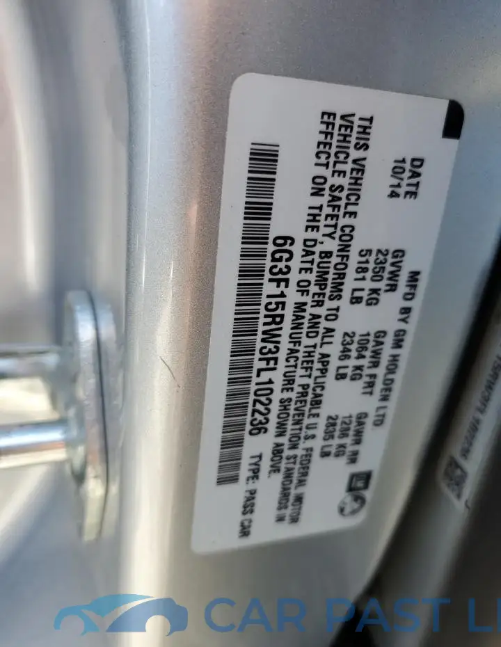 6G3F15RW3FL102236# 12