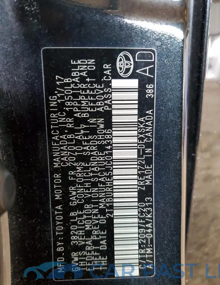 2T1BURHE5JC014386# 13