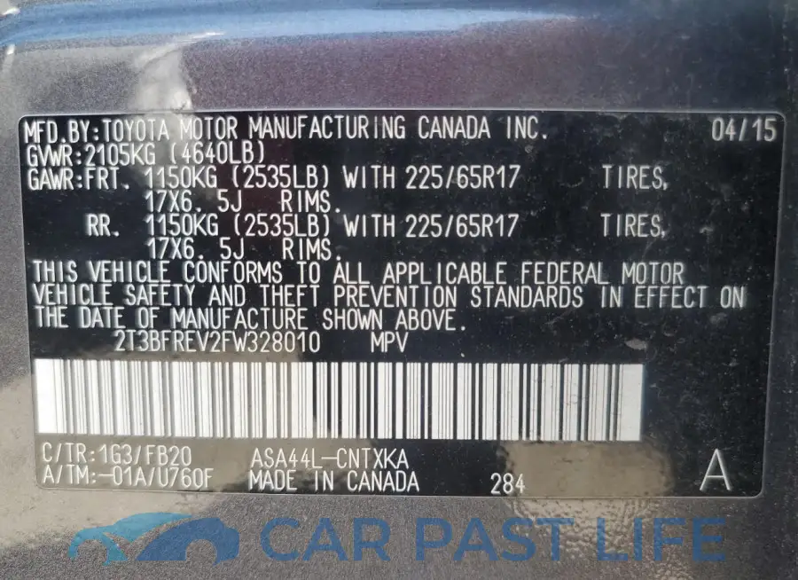 2T3BFREV2FW328010# 13
