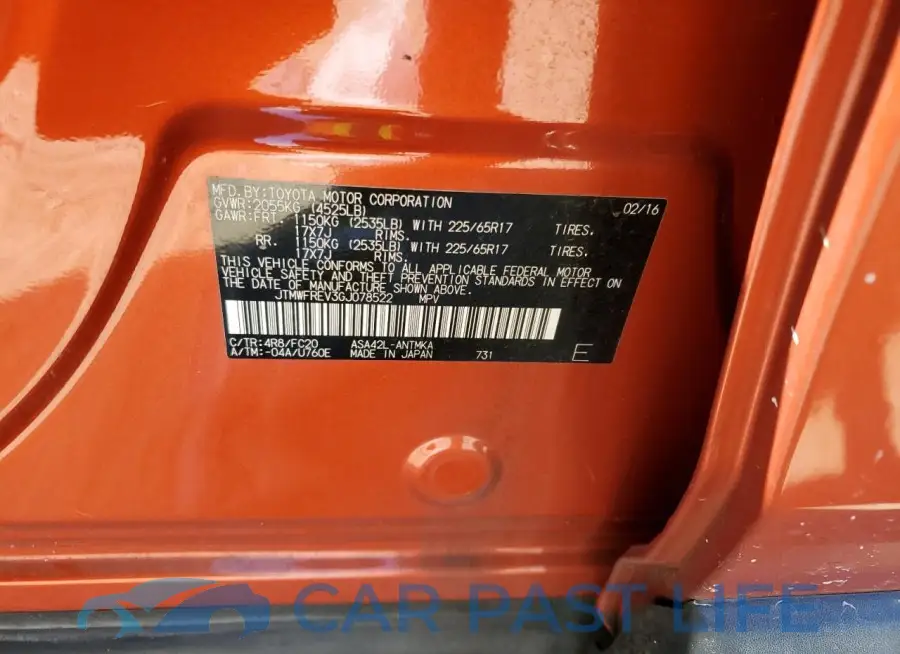 JTMWFREV3GJ078522# 13