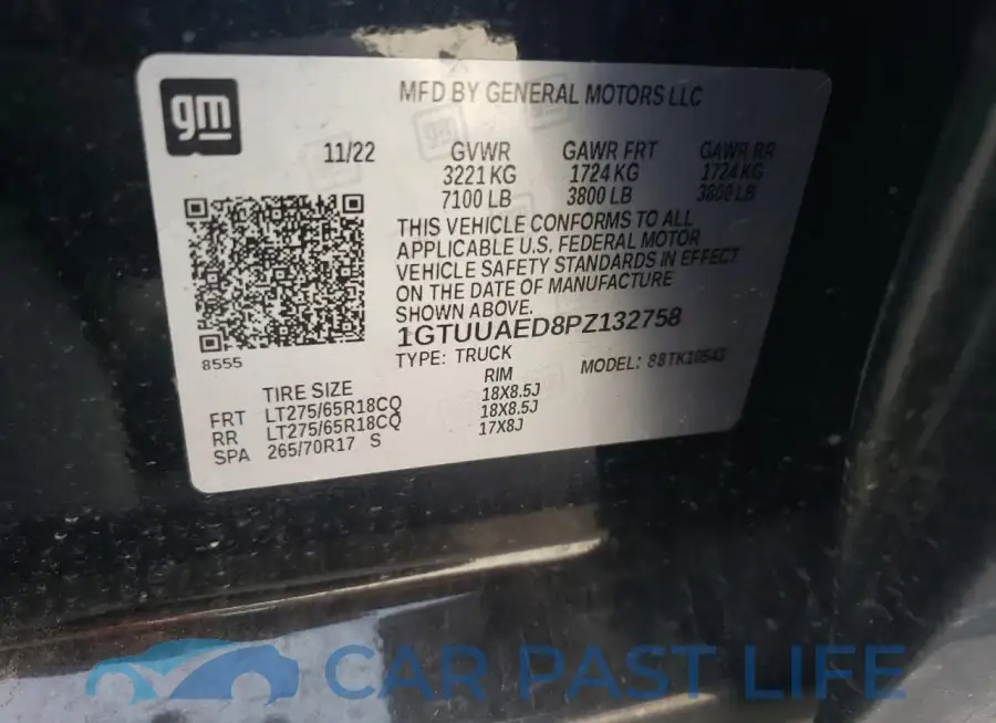 1GTUUAED8PZ132758# 13