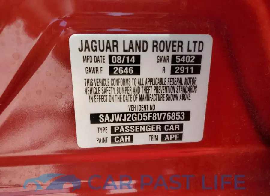 SAJWJ2GD5F8V76853# 12