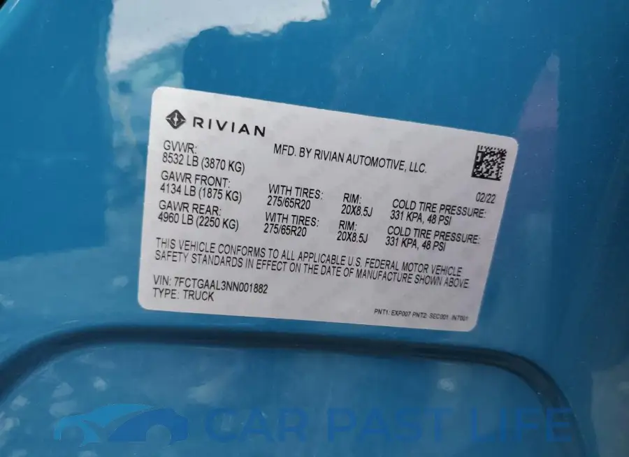 7FCTGAAL3NN001882# 13