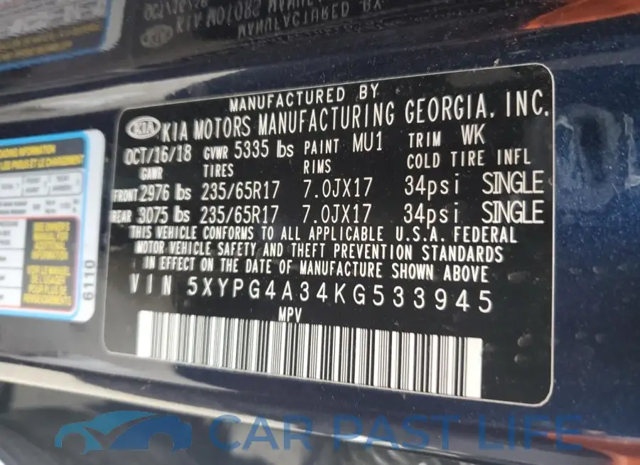 5XYPG4A34KG533945# 13
