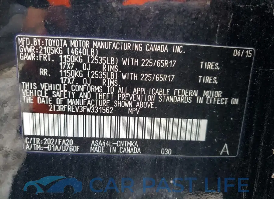 2T3RFREV3FW331562# 14