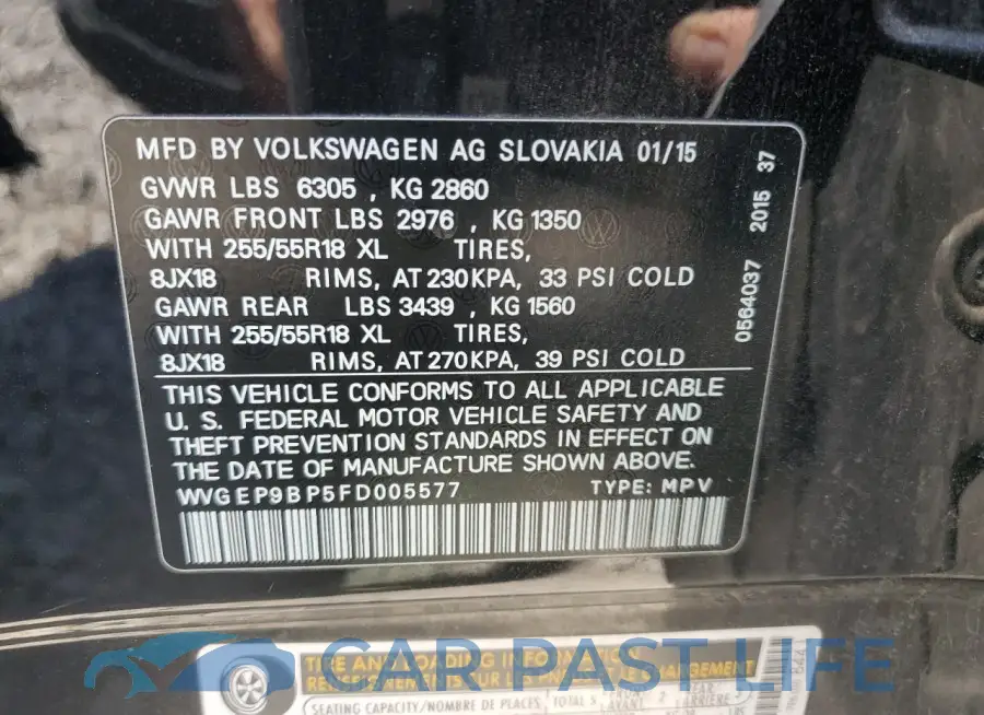 WVGEP9BP5FD005577# 13