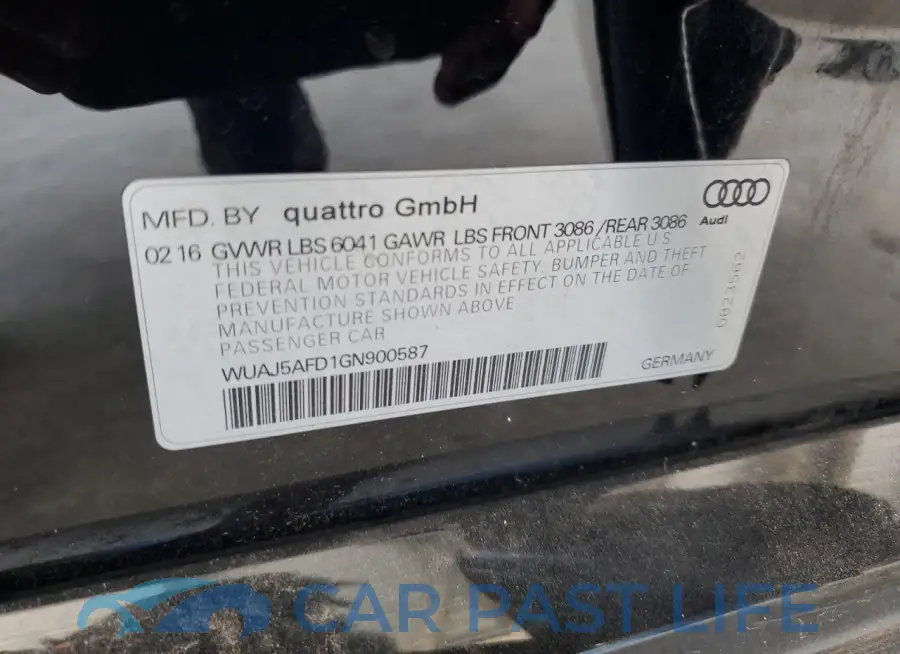 WUAJ5AFD1GN900587# 12