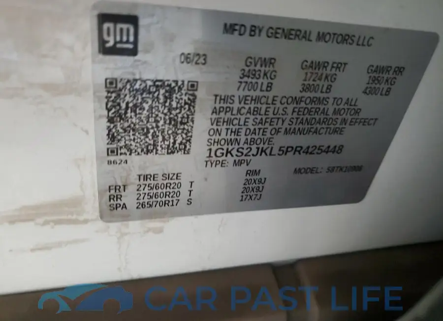 1GKS2JKL5PR425448# 13