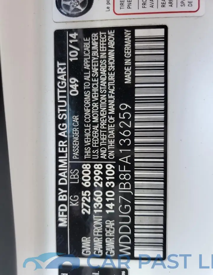WDDUG7JB8FA136259# 12