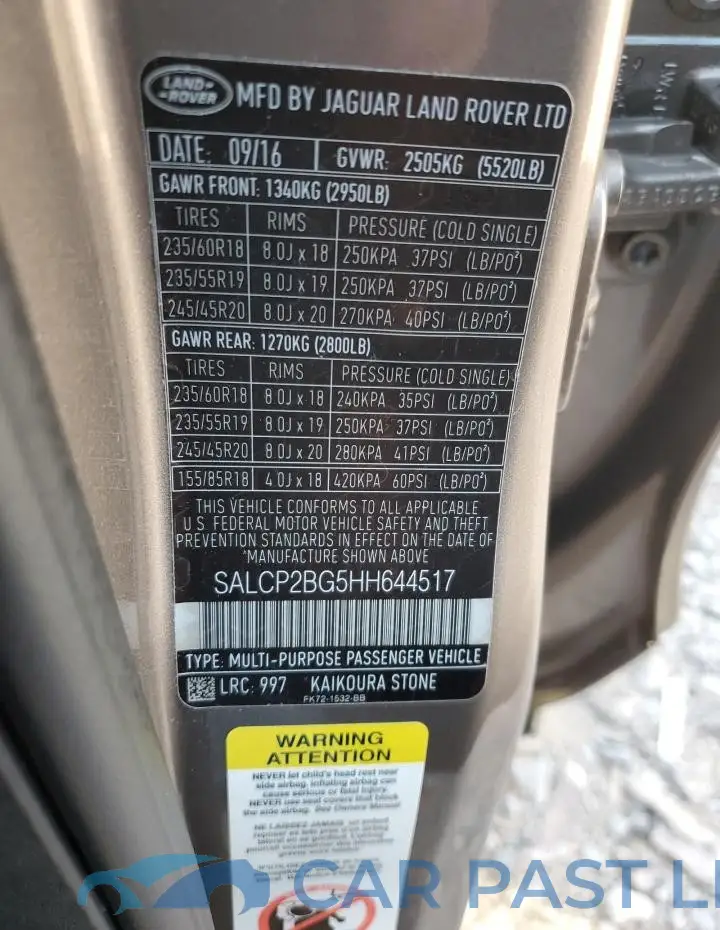 SALCP2BG5HH644517# 13