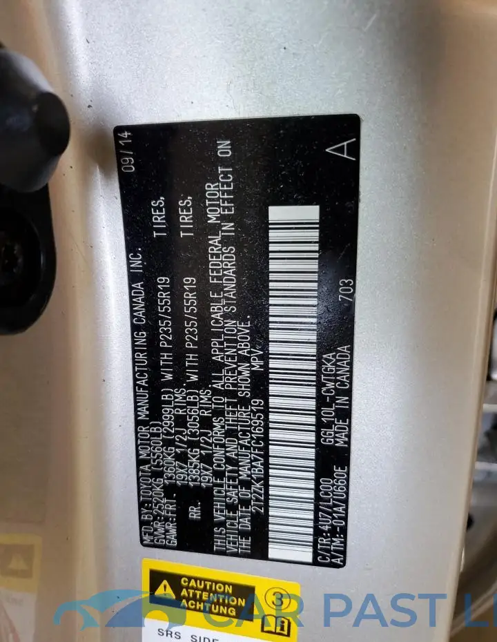 2T2ZK1BA7FC169519# 13