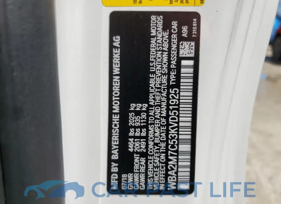 WBA2M7C53KVD51925# 13