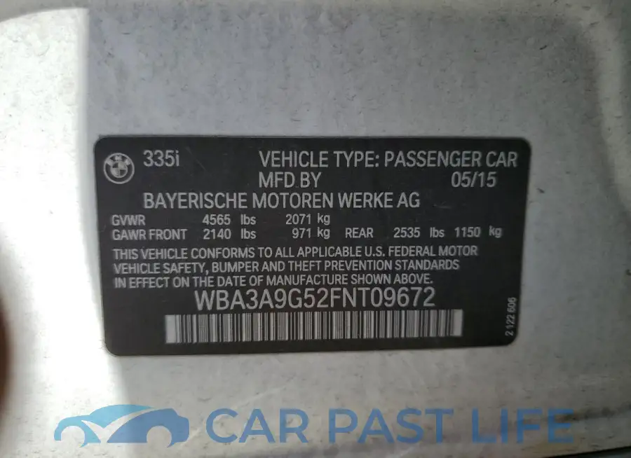 WBA3A9G52FNT09672# 12