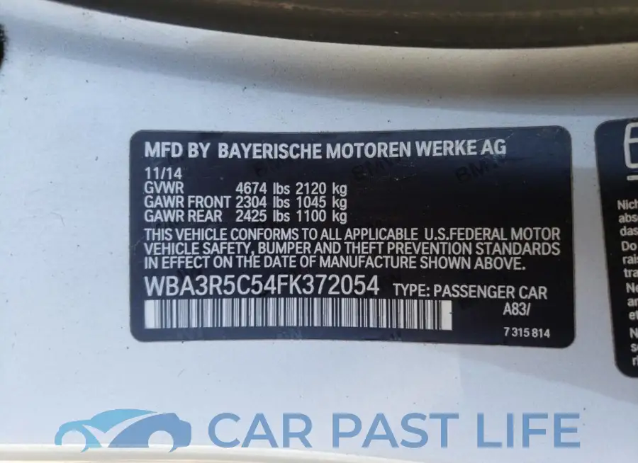 WBA3R5C54FK372054# 12