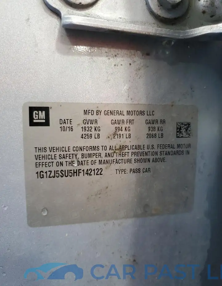 1G1ZJ5SU5HF142122# 12