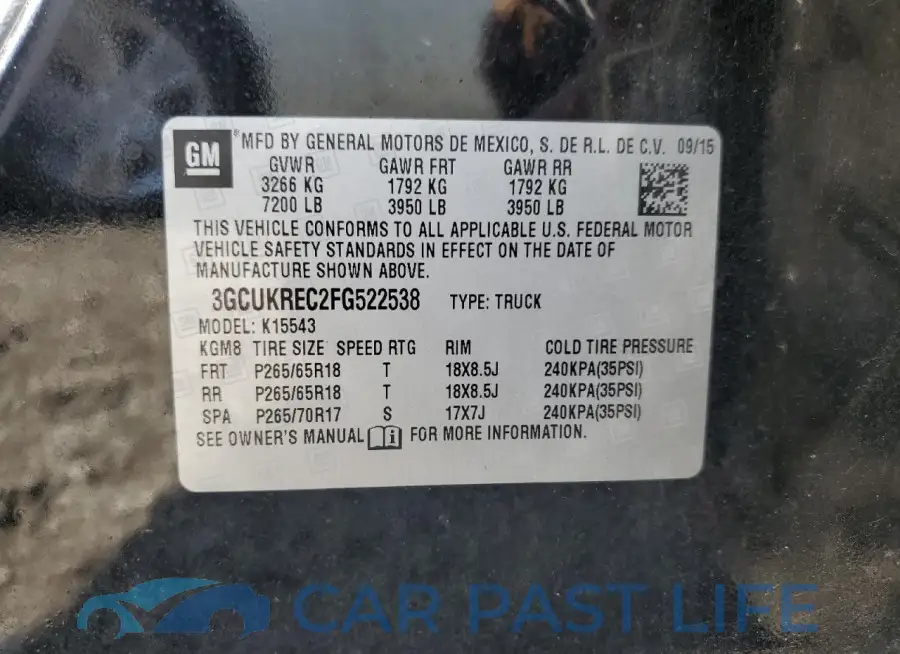3GCUKREC2FG522538# 12