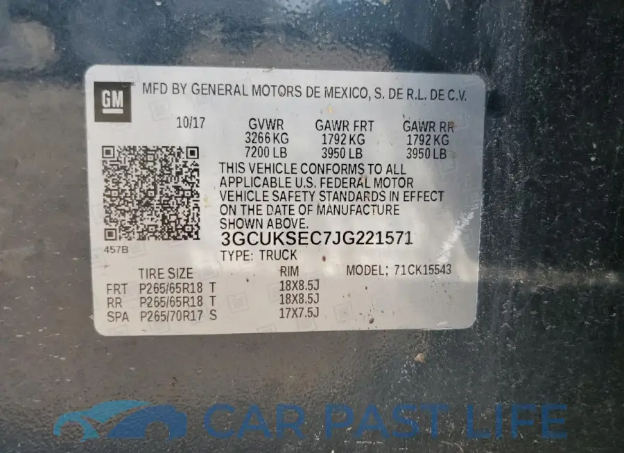 3GCUKSEC7JG221571# 12