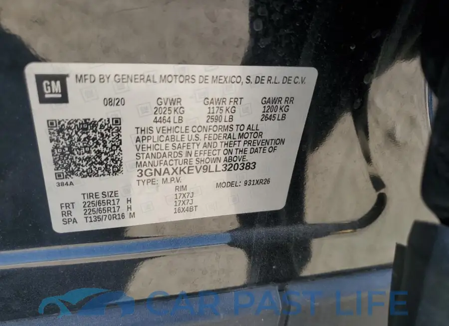 3GNAXKEV9LL320383# 13