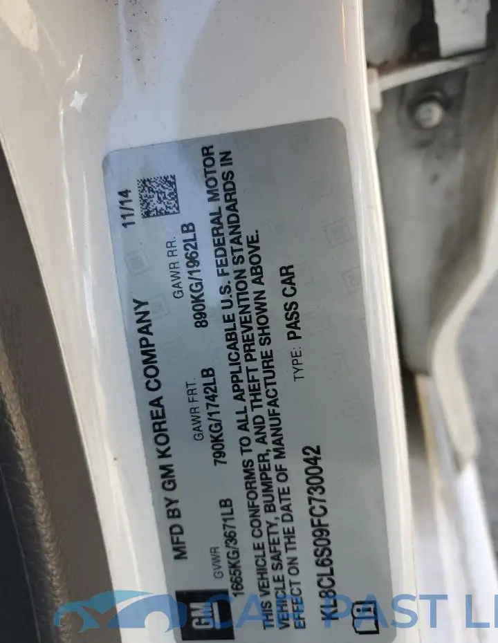 KL8CL6S09FC730042# 12