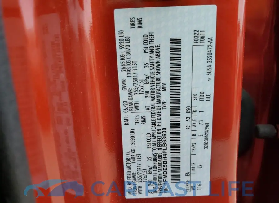 1FMDE5BH4PLB63600# 13