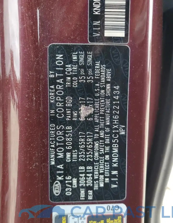 KNDMB5C1XH6221434# 13