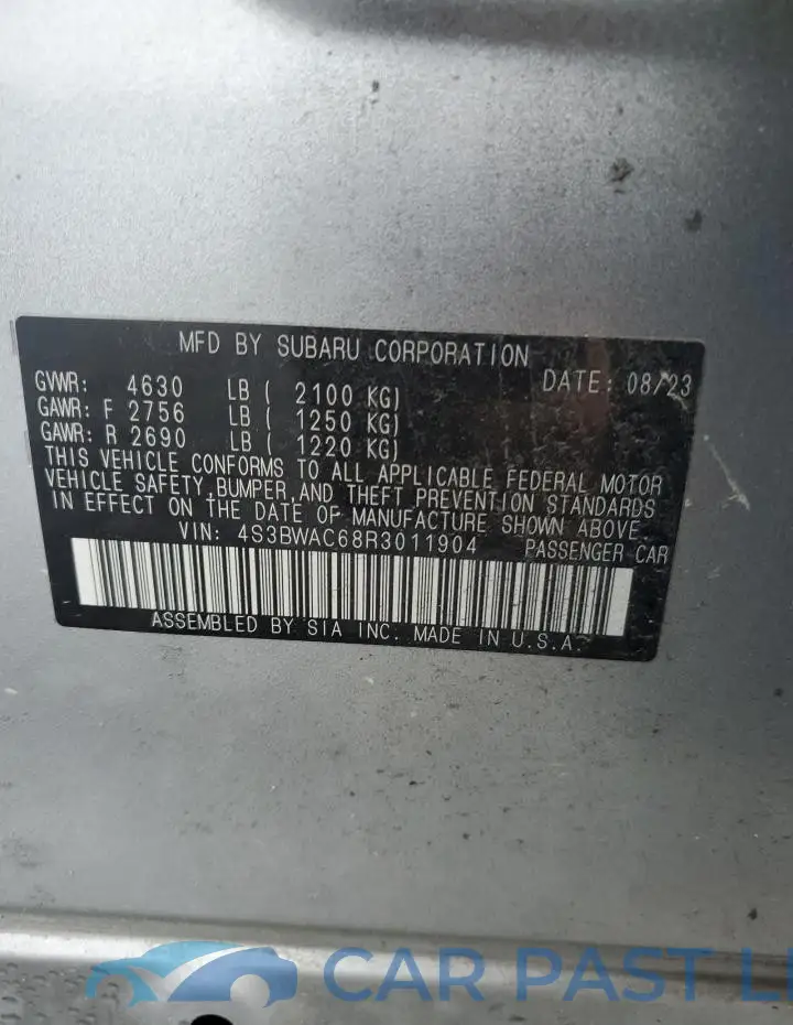4S3BWAC68R3011904# 12