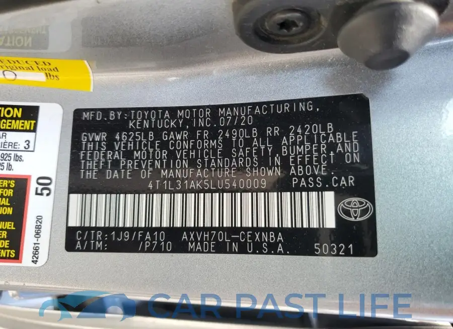 4T1L31AK5LU540009# 13