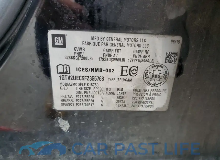 1GTV2UEC6FZ355768# 13