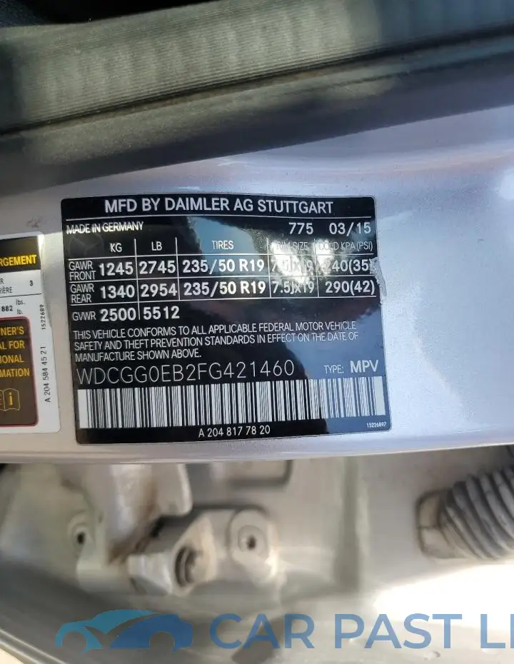 WDCGG0EB2FG421460# 13