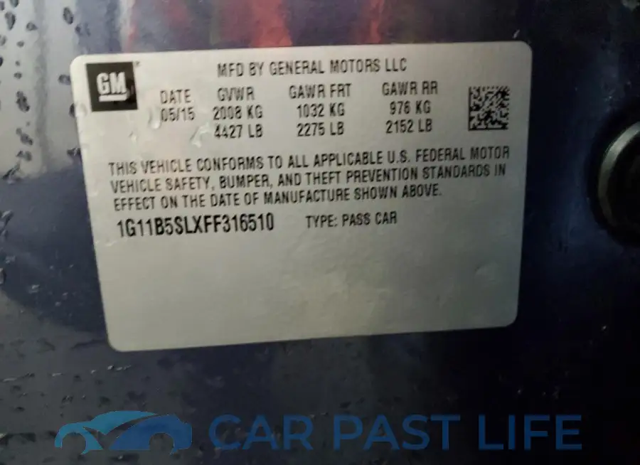 1G11B5SLXFF316510# 12