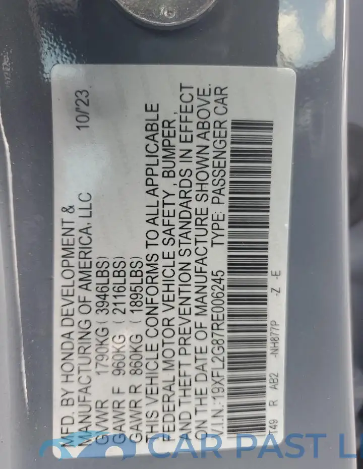 19XFL2G87RE006245# 12